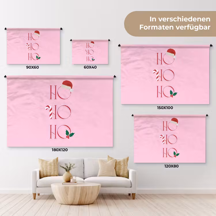Wandteppich - Weihnachten – Text – Rosa – Illustration — 8