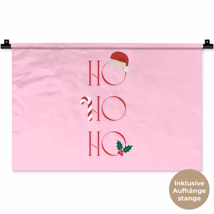 Wandteppich - Weihnachten – Text – Rosa – Illustration — 9