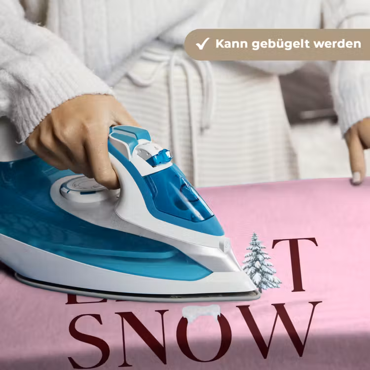 Wandteppich - Weihnachten – Text – Schnee – Rosa — 10
