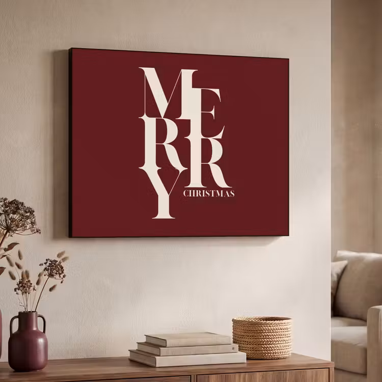 Art Frame - Merry – Text – Dunkel – Rot — 3