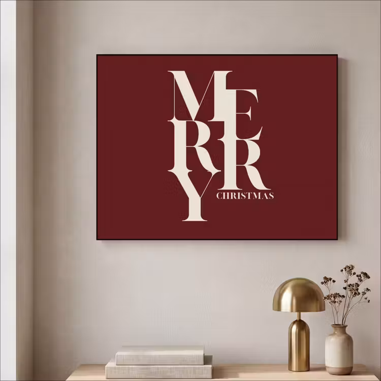 Art Frame - Merry – Text – Dunkel – Rot — 4