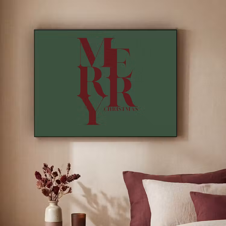 Art Frame - Merry – Text – Grün – Weihnachten — 2