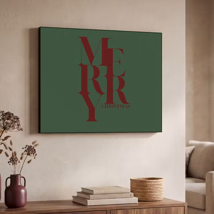 Art Frame - Merry – Text – Grün – Weihnachten — 3