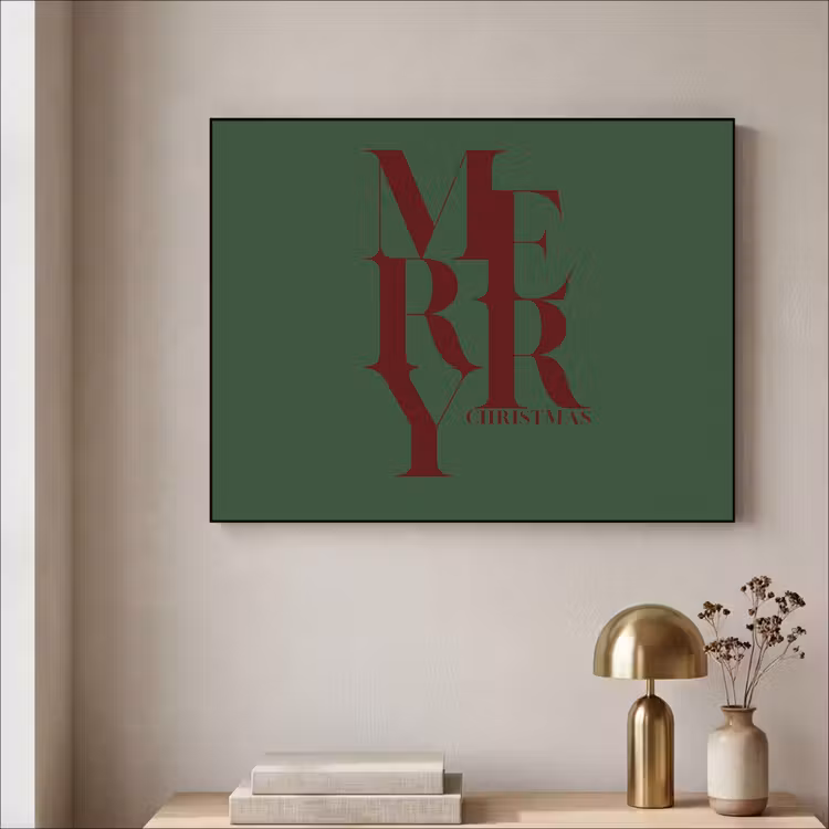 Art Frame - Merry – Text – Grün – Weihnachten — 4