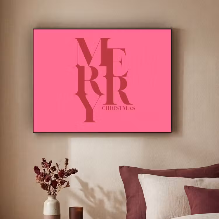 Art Frame - Merry – Text – Weihnachten – Rosa — 2