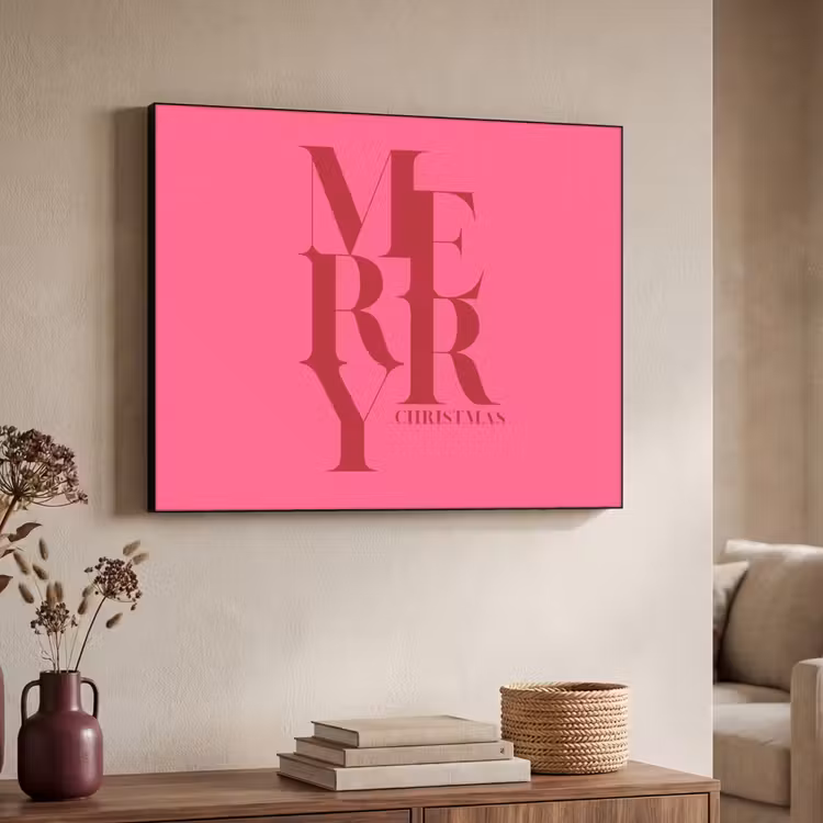 Art Frame - Merry – Text – Weihnachten – Rosa — 3