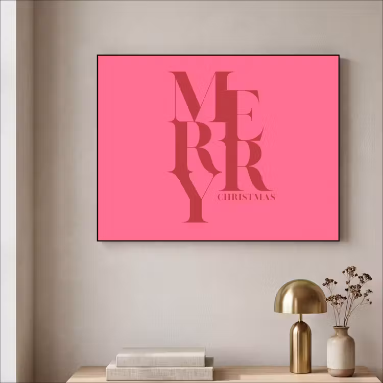 Art Frame - Merry – Text – Weihnachten – Rosa — 4