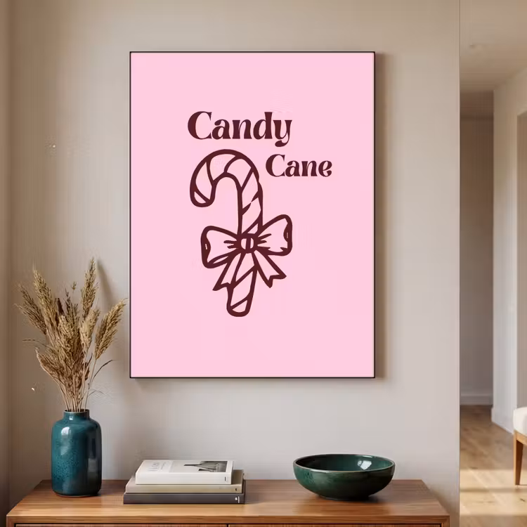Art Frame - Weihnachten – Süßigkeiten – Text – Braun – Rosa — 2