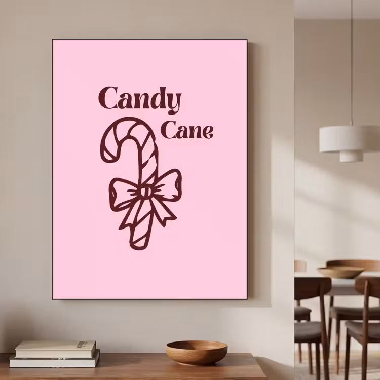 Art Frame - Weihnachten – Süßigkeiten – Text – Braun – Rosa — 4