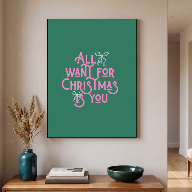 Art Frame - Weihnachten – Text – Rosa – Grün — 2