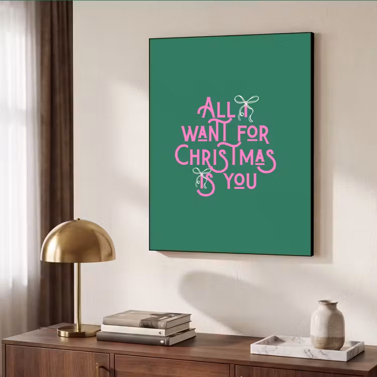 Art Frame - Weihnachten – Text – Rosa – Grün — 3