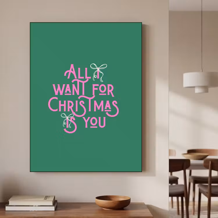 Art Frame - Weihnachten – Text – Rosa – Grün — 4