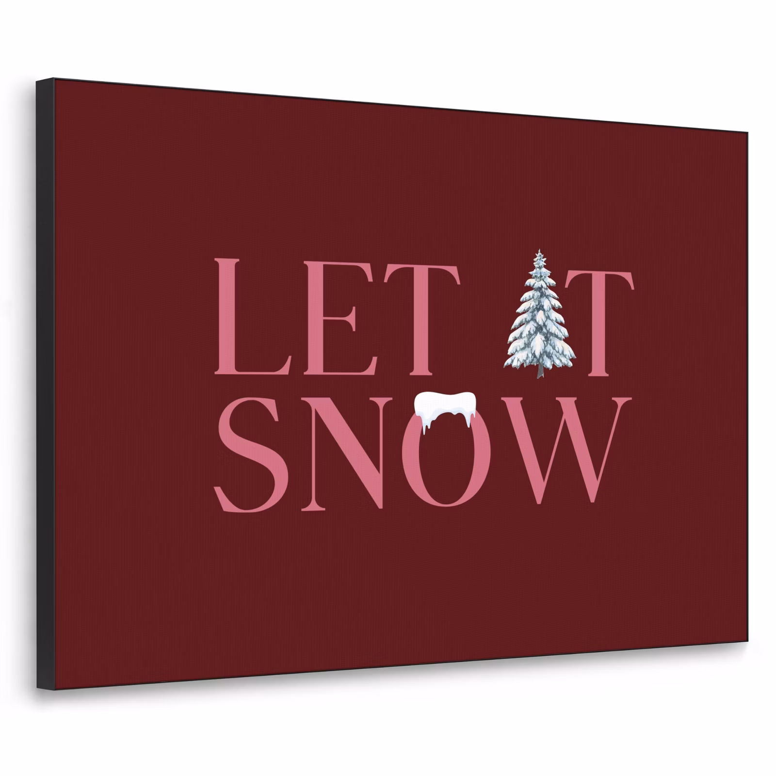 Art Frame - Text – Weihnachten – Schnee – Rosa — 1