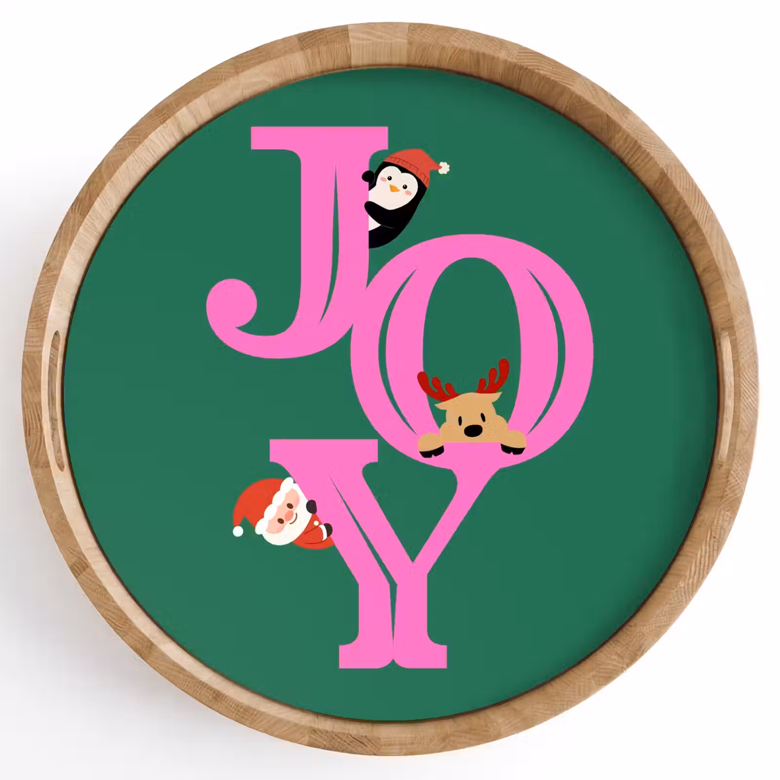 Tablett - Freude – Weihnachten – Animation – Rosa – Grün — 1