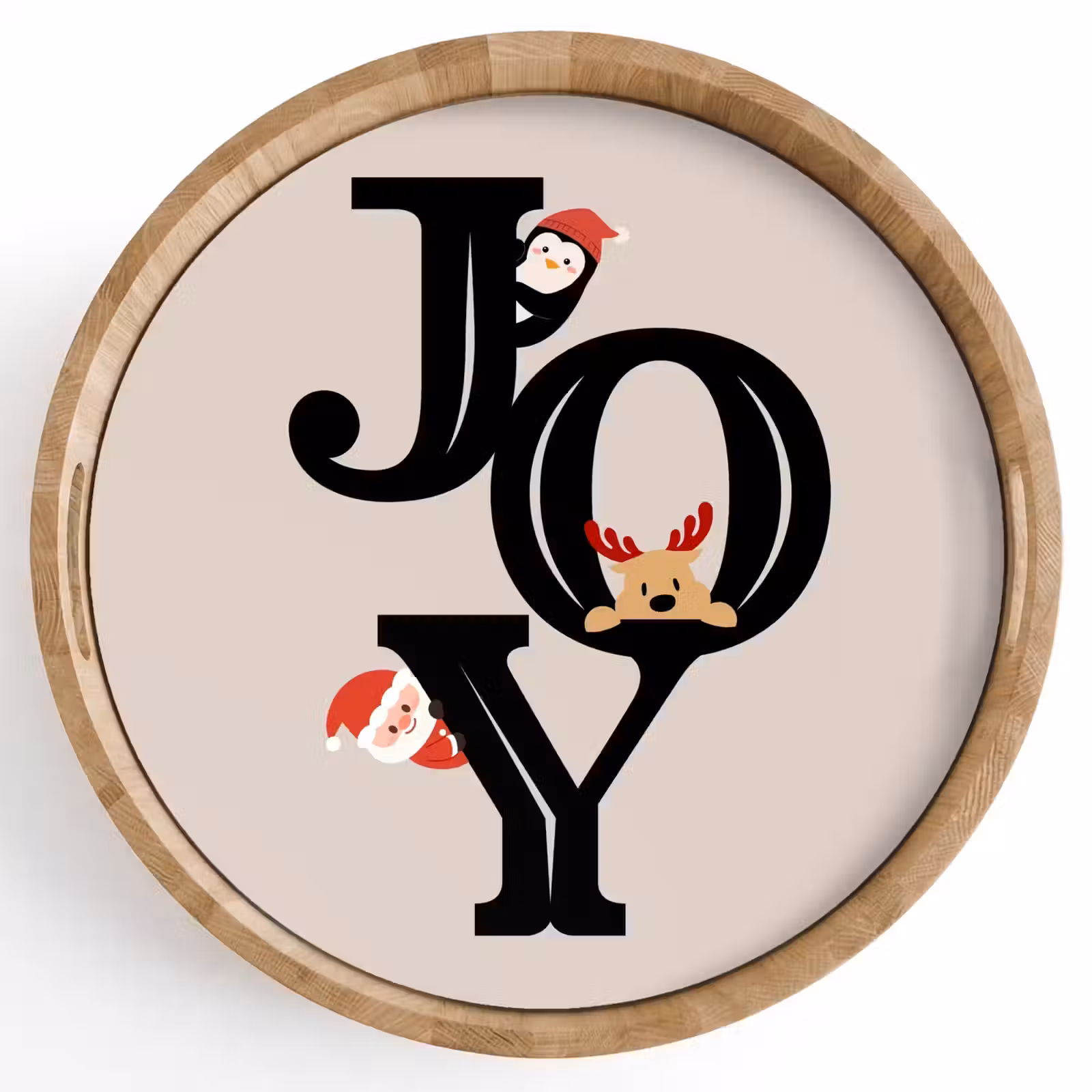 Tablett - Joy – Animation – Schwarz – Weihnachten — 1