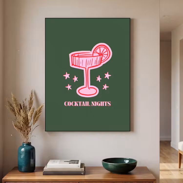 Art Frame - Cocktail – Weihnachten – Rosa – Grün — 2