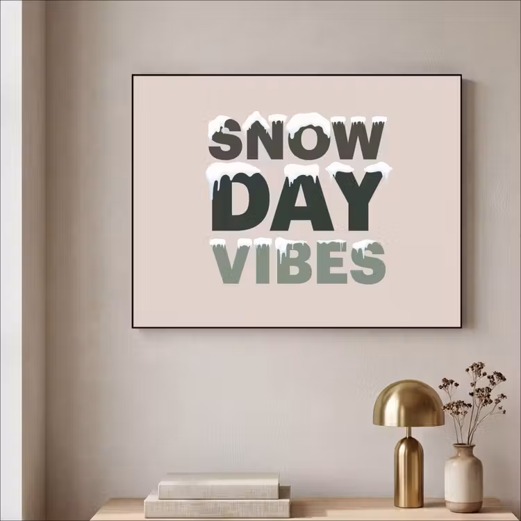 Art Frame - Schnee – Text – Weihnachten – Beige — 4