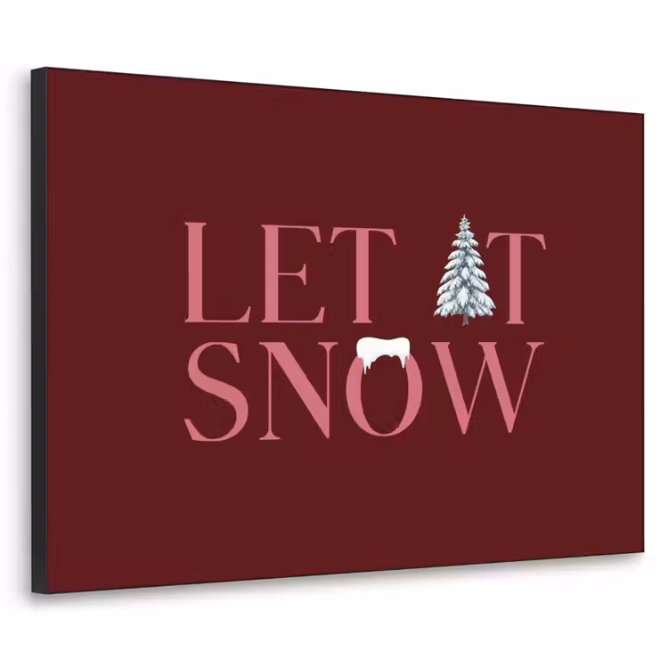 Art Frame - Text – Weihnachten – Schnee – Rosa — 1
