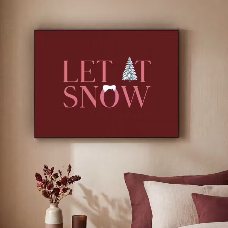 Art Frame - Text – Weihnachten – Schnee – Rosa — 2