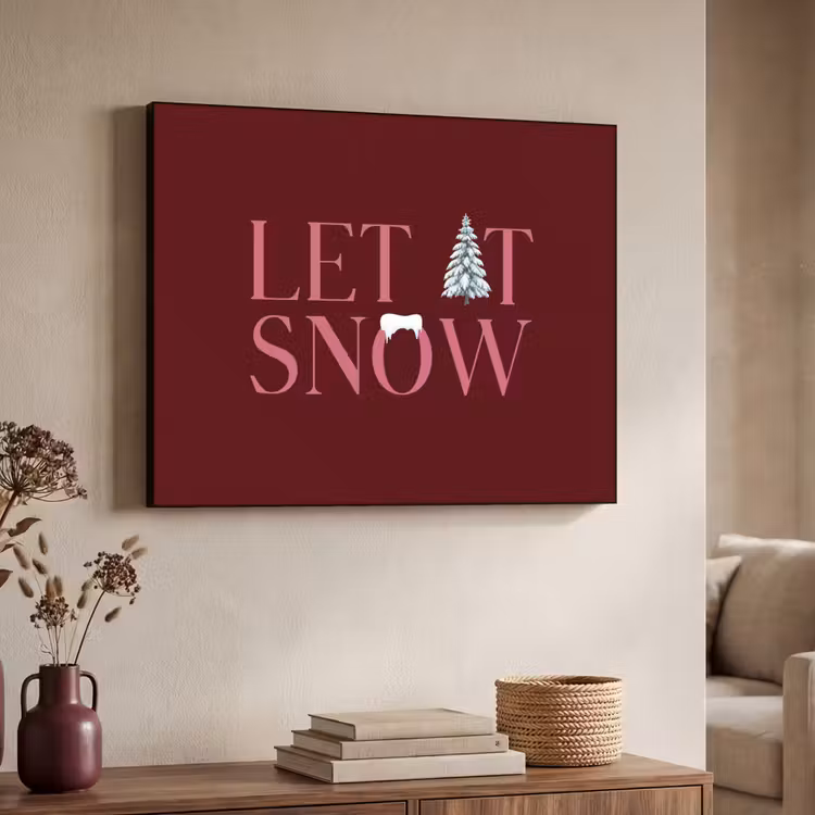 Art Frame - Text – Weihnachten – Schnee – Rosa — 3