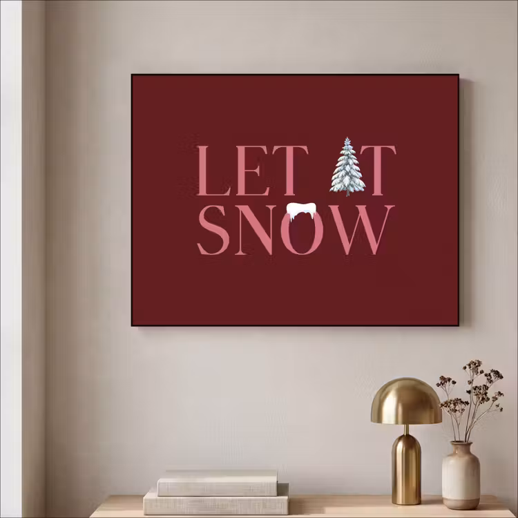 Art Frame - Text – Weihnachten – Schnee – Rosa — 4