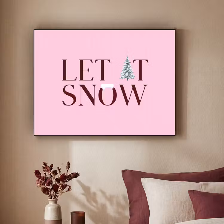 Art Frame - Weihnachten – Text – Schnee – Rosa — 2