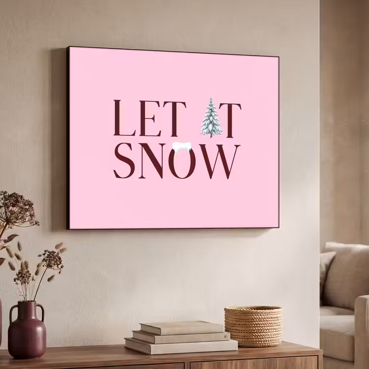 Art Frame - Weihnachten – Text – Schnee – Rosa — 3