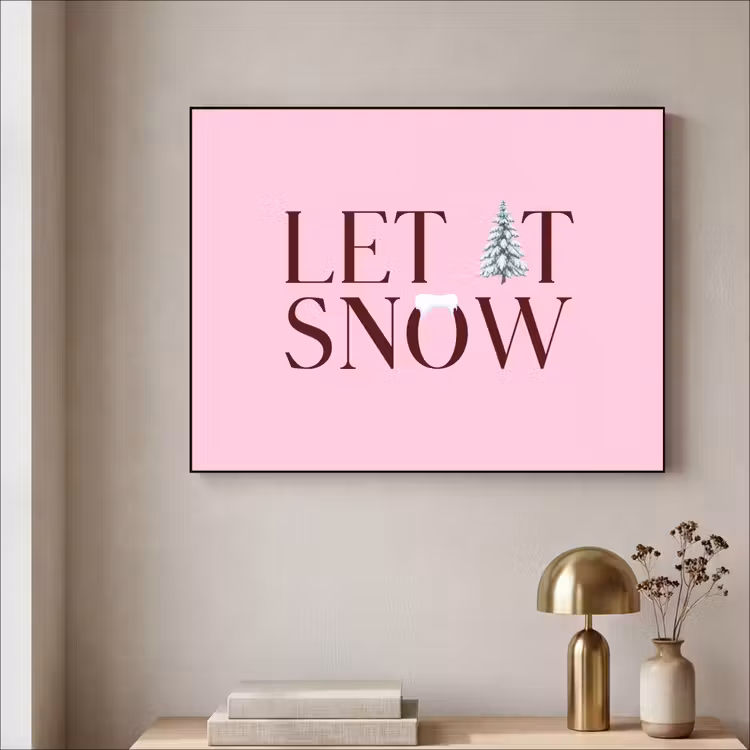 Art Frame - Weihnachten – Text – Schnee – Rosa — 4