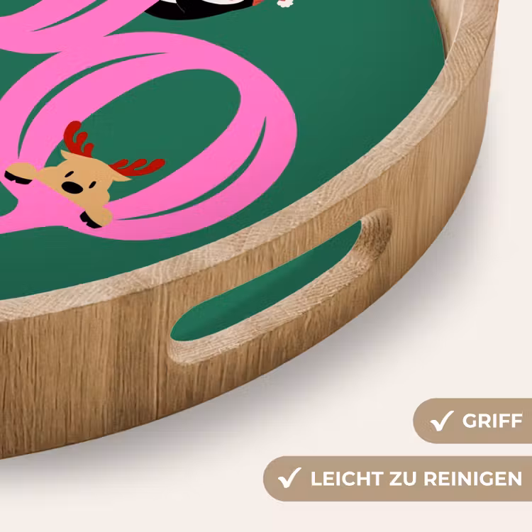 Tablett - Freude – Weihnachten – Animation – Rosa – Grün — 5