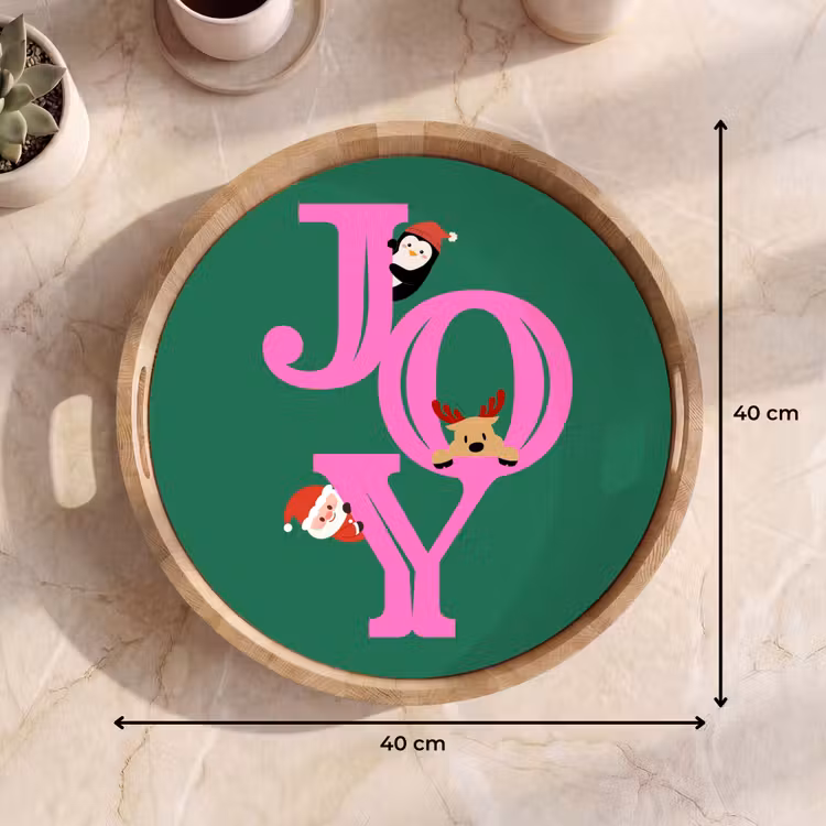 Tablett - Freude – Weihnachten – Animation – Rosa – Grün — 9