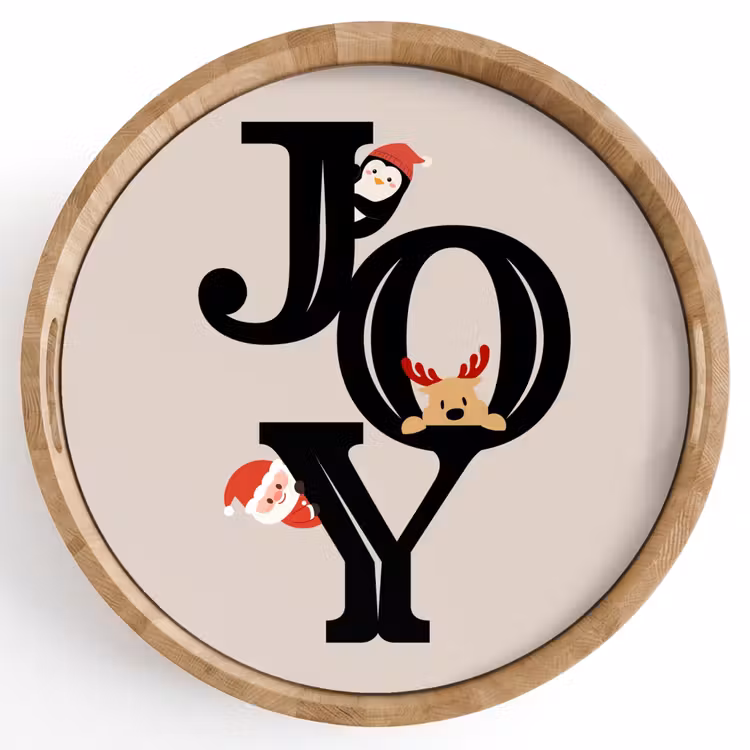 Tablett - Joy – Animation – Schwarz – Weihnachten — 1