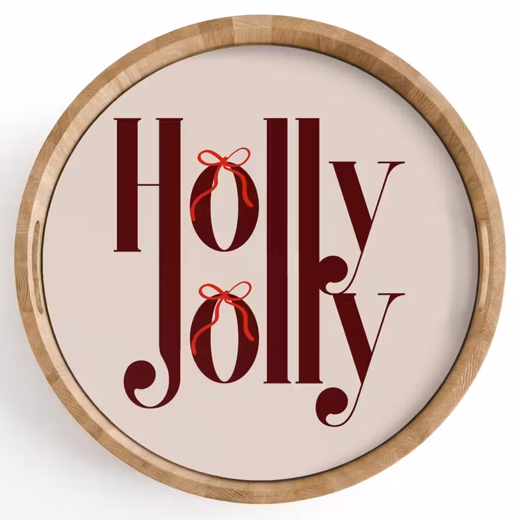 Tablett - Text – Weihnachten – Braun — 1