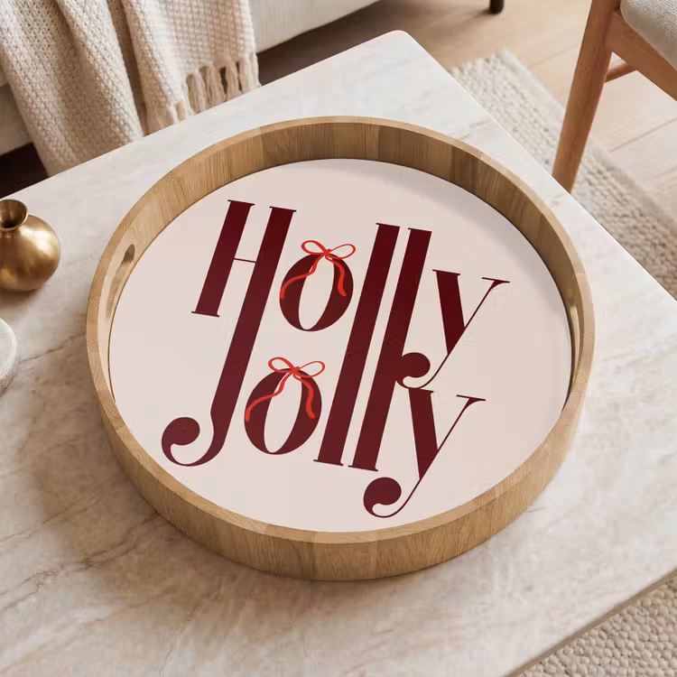 Tablett - Text – Weihnachten – Braun — 2