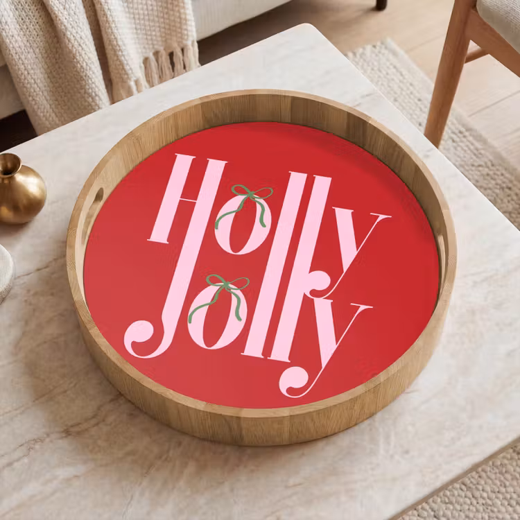 Tablett - Weihnachten – Rosa – Rot – Text — 2