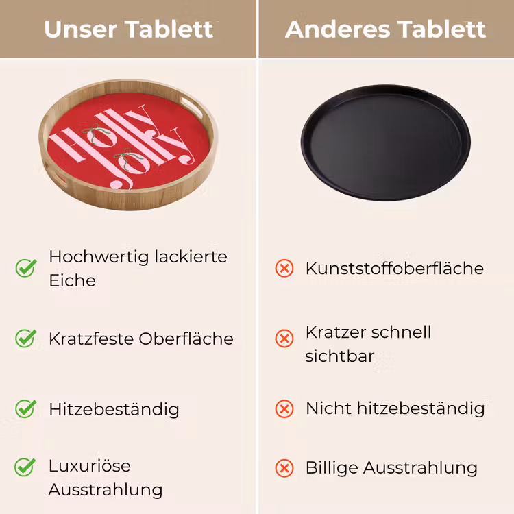 Tablett - Weihnachten – Rosa – Rot – Text — 3