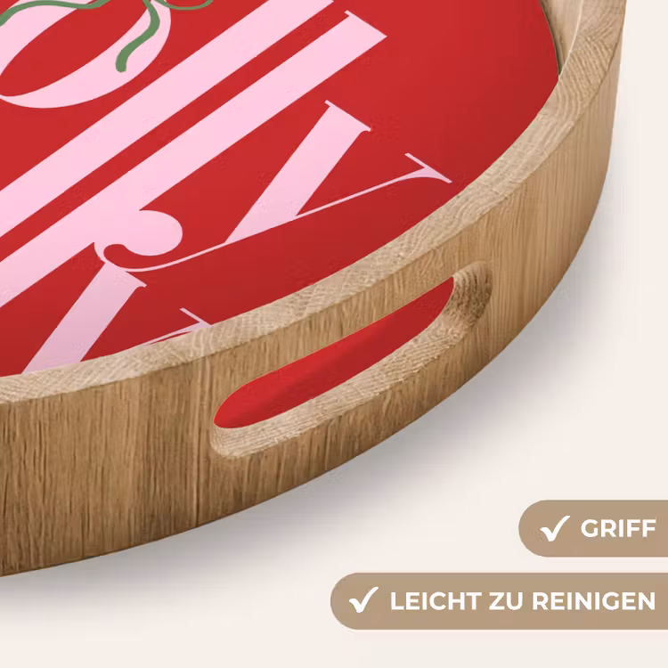 Tablett - Weihnachten – Rosa – Rot – Text — 5