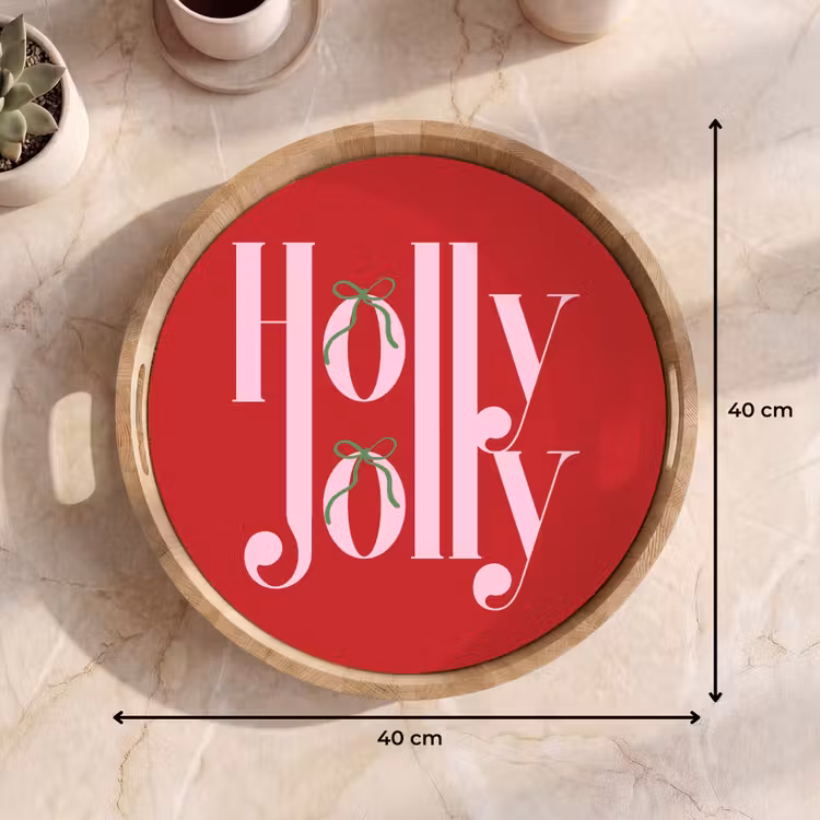 Tablett - Weihnachten – Rosa – Rot – Text — 9