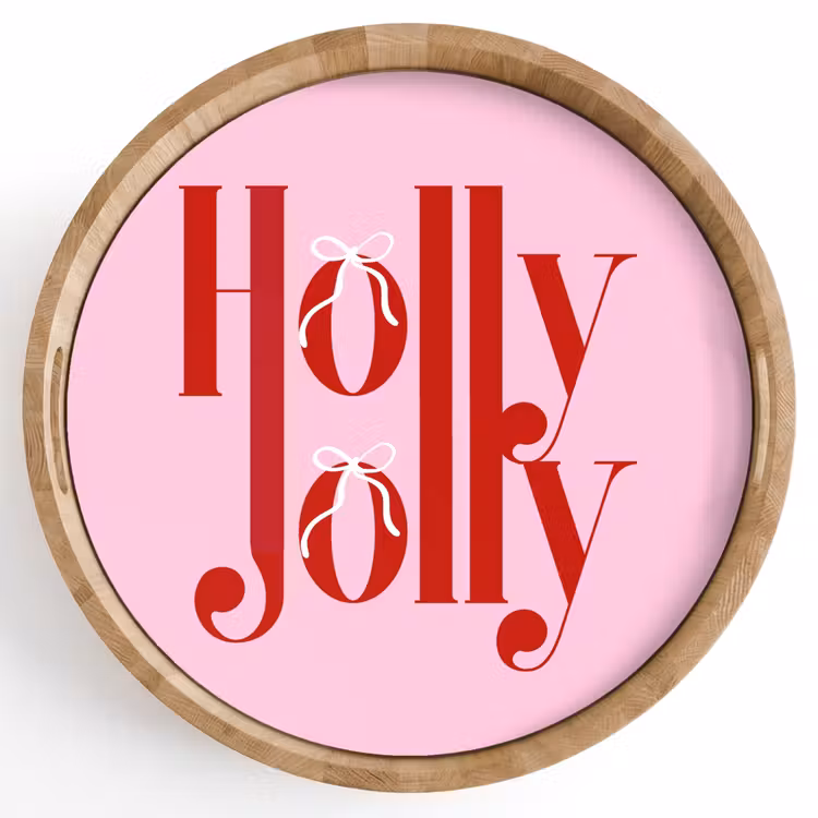 Tablett - Weihnachten – Text – Rot – Rosa — 1
