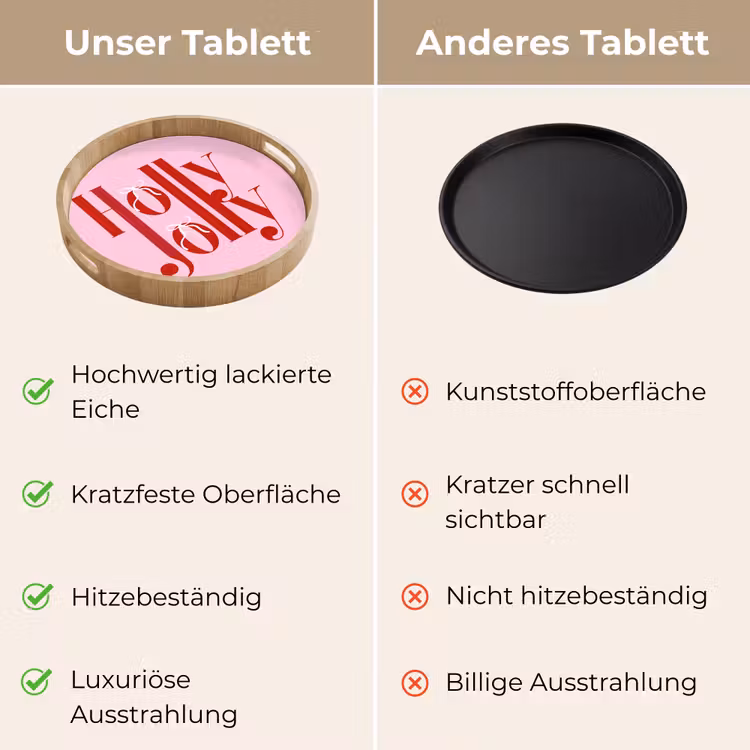 Tablett - Weihnachten – Text – Rot – Rosa — 3