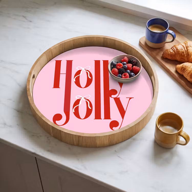 Tablett - Weihnachten – Text – Rot – Rosa — 4