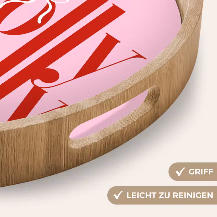 Tablett - Weihnachten – Text – Rot – Rosa — 5