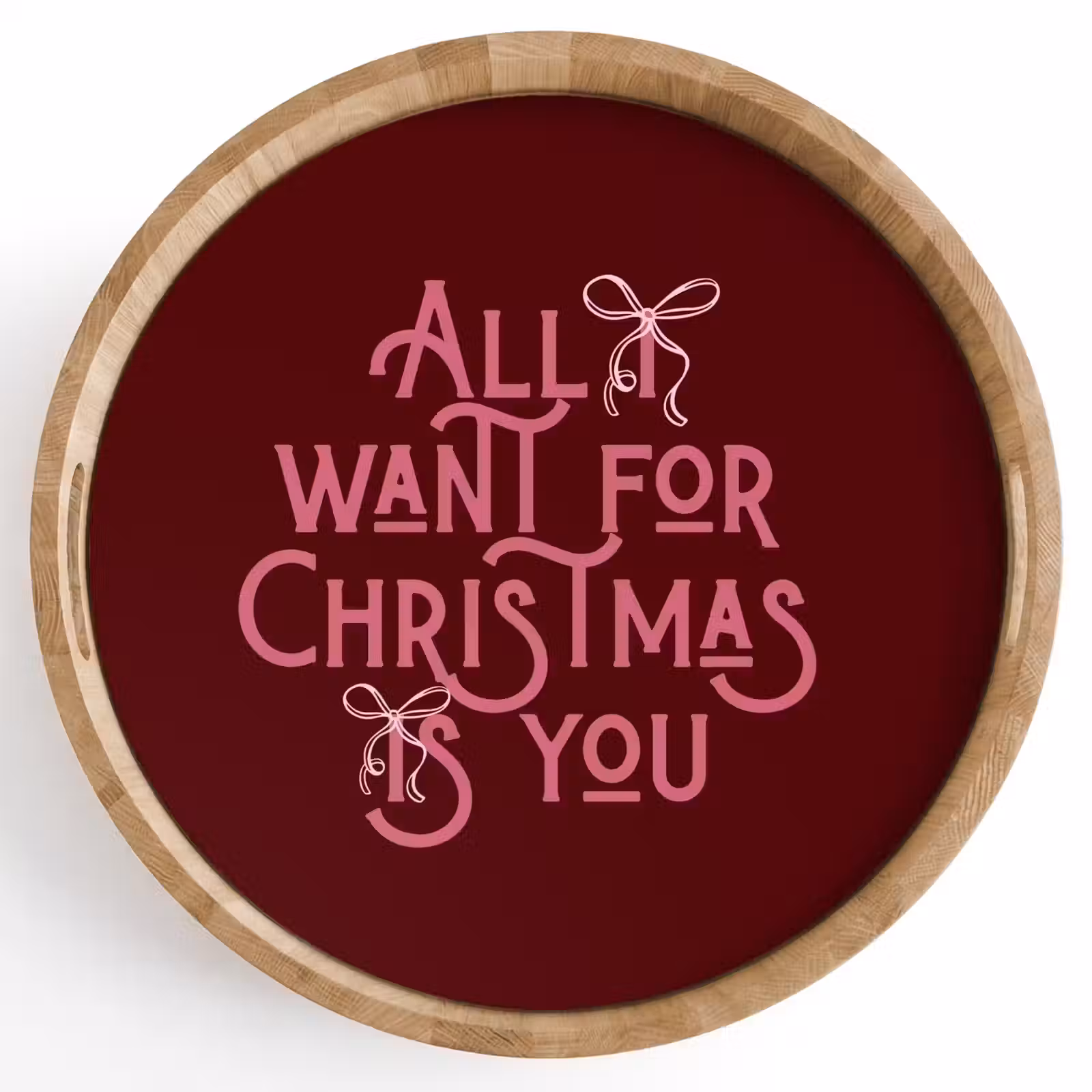 Tablett - Text – Weihnachten – Rot – Rosa — 1