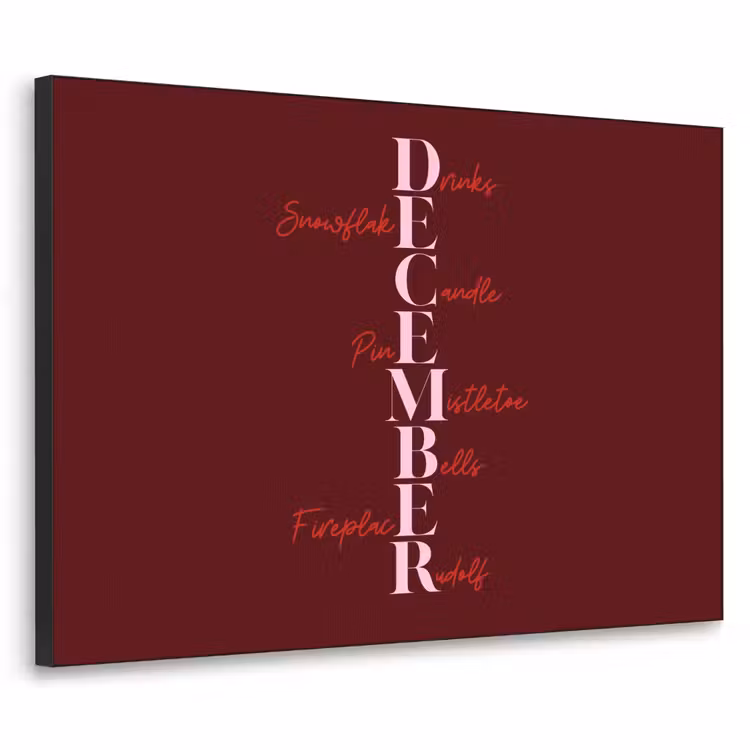 Art Frame - Dezember – Text – Weihnachten – Burgund — 1