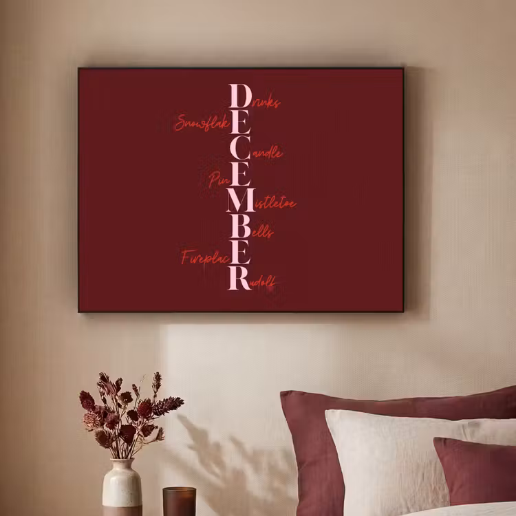 Art Frame - Dezember – Text – Weihnachten – Burgund — 2