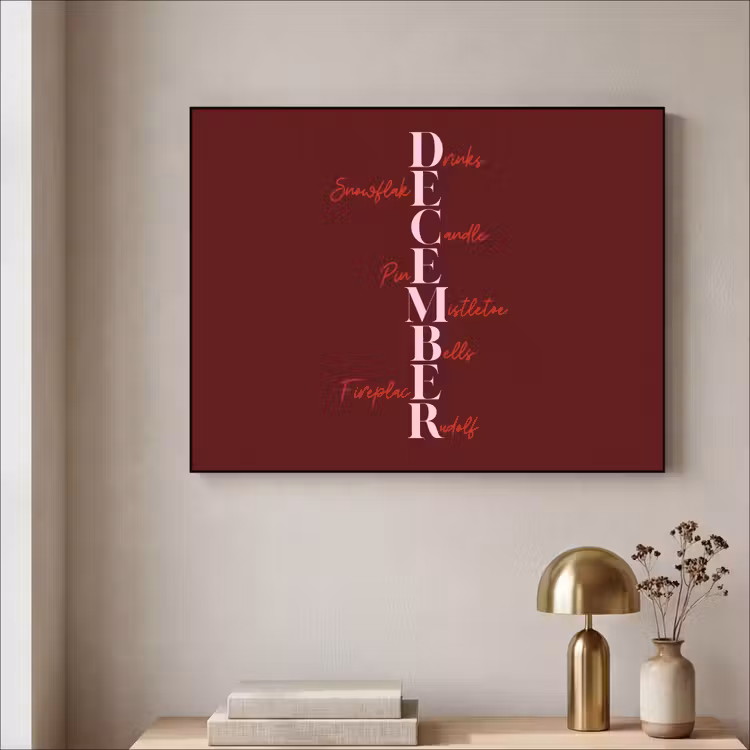 Art Frame - Dezember – Text – Weihnachten – Burgund — 4