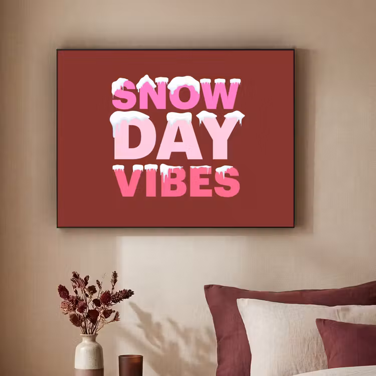 Art Frame - Weihnachten – Text – Schnee – Rot – Rosa — 2