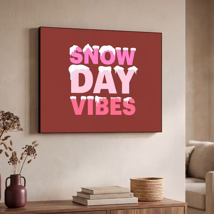 Art Frame - Weihnachten – Text – Schnee – Rot – Rosa — 3