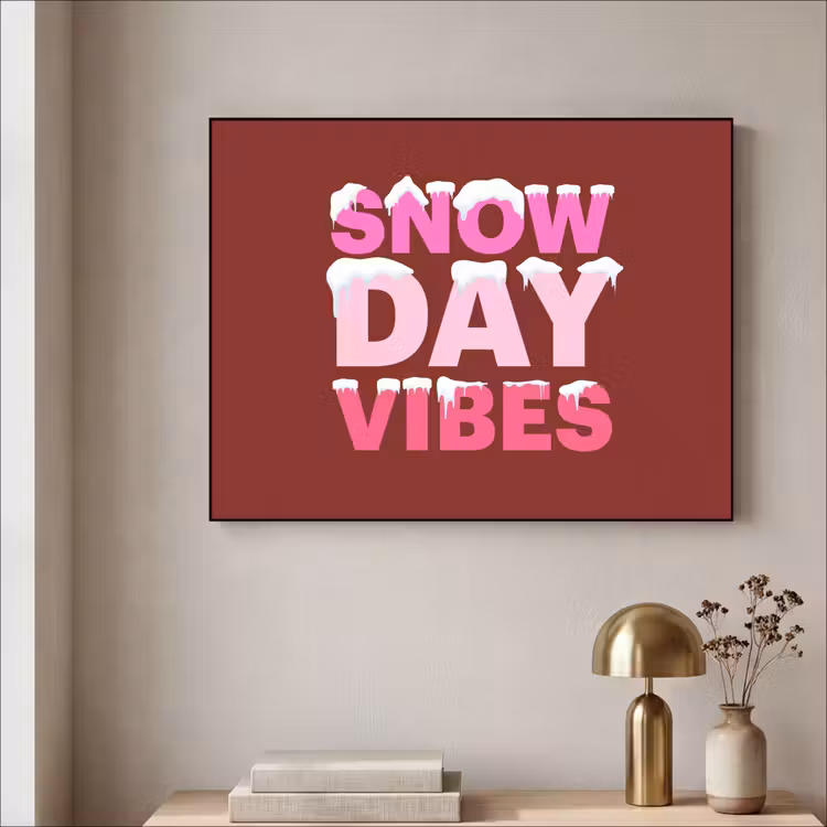 Art Frame - Weihnachten – Text – Schnee – Rot – Rosa — 4