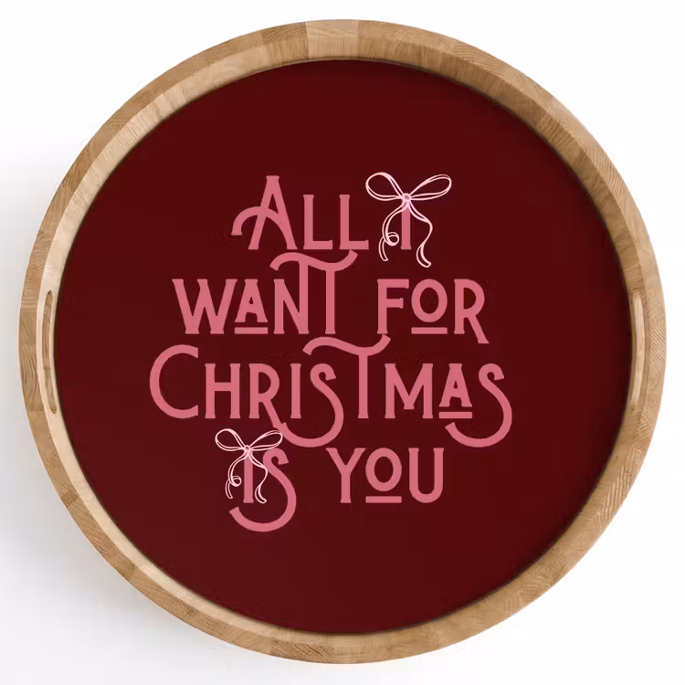 Tablett - Text – Weihnachten – Rot – Rosa — 1