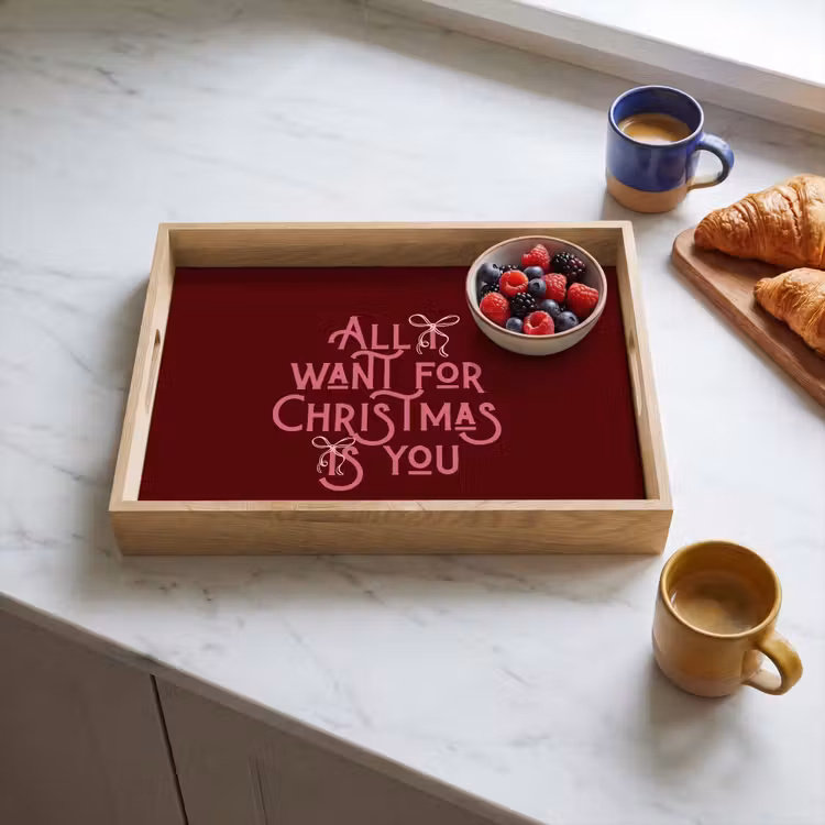 Tablett - Text – Weihnachten – Rot – Rosa — 4